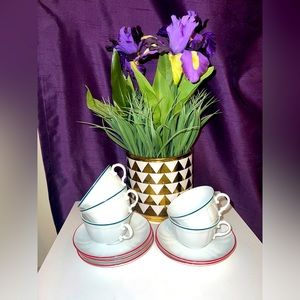 RICHARD GINORI - ANTICO DOCCIA - SET of (6 Tea Cups and Saucers) Italy - Holiday